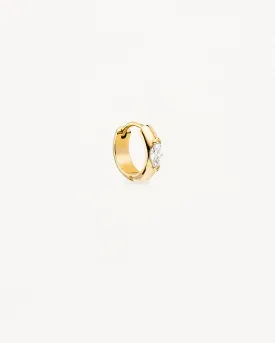 14k Solid Gold Petal of Hope Lab-Grown Diamond Hoop