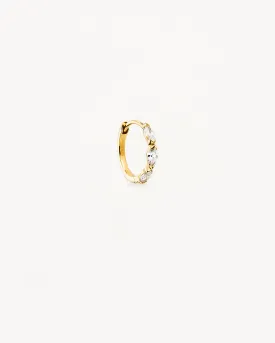 14k Solid Gold Sunlit Petals Lab-Grown Diamond Hoop