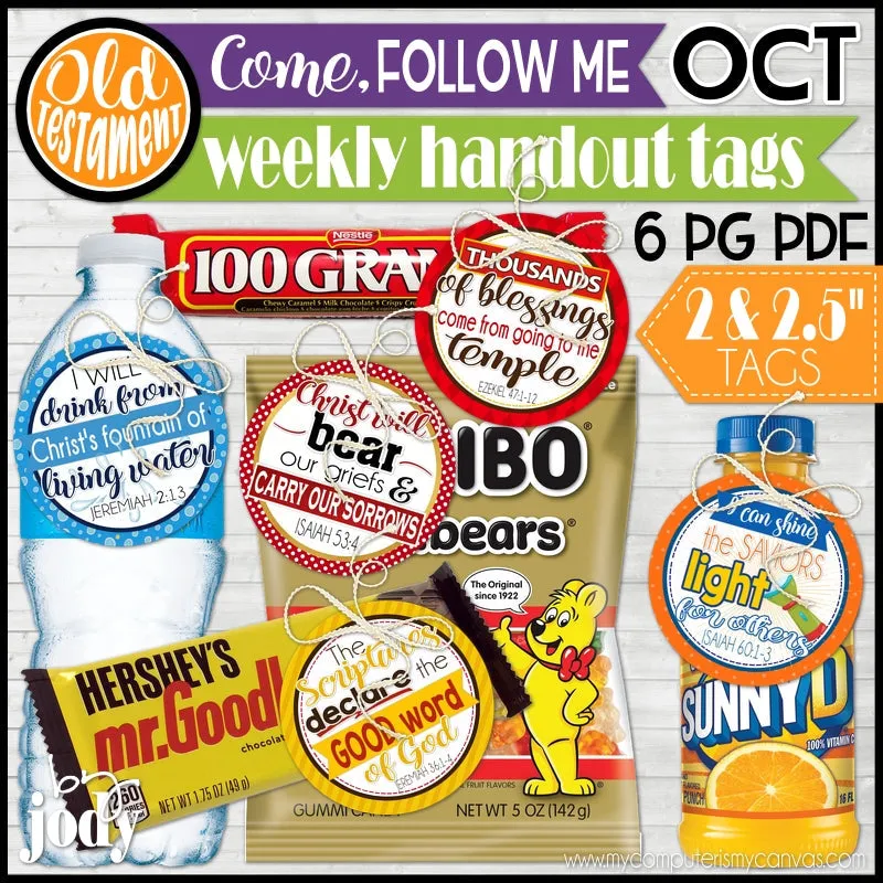 2022 CFM Old Testament Weekly Handout Tags {OCTOBER} PRINTABLE