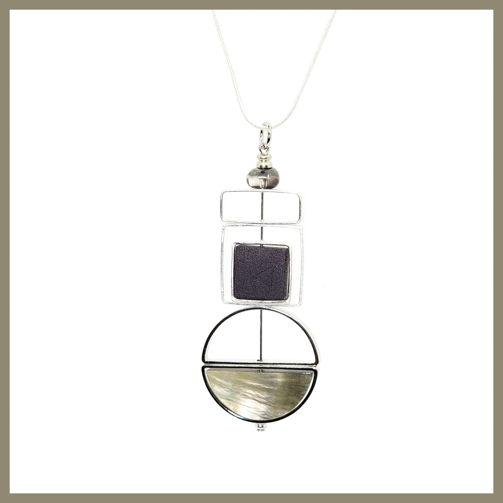 Abalone "Lunar" Geo Pull Necklace