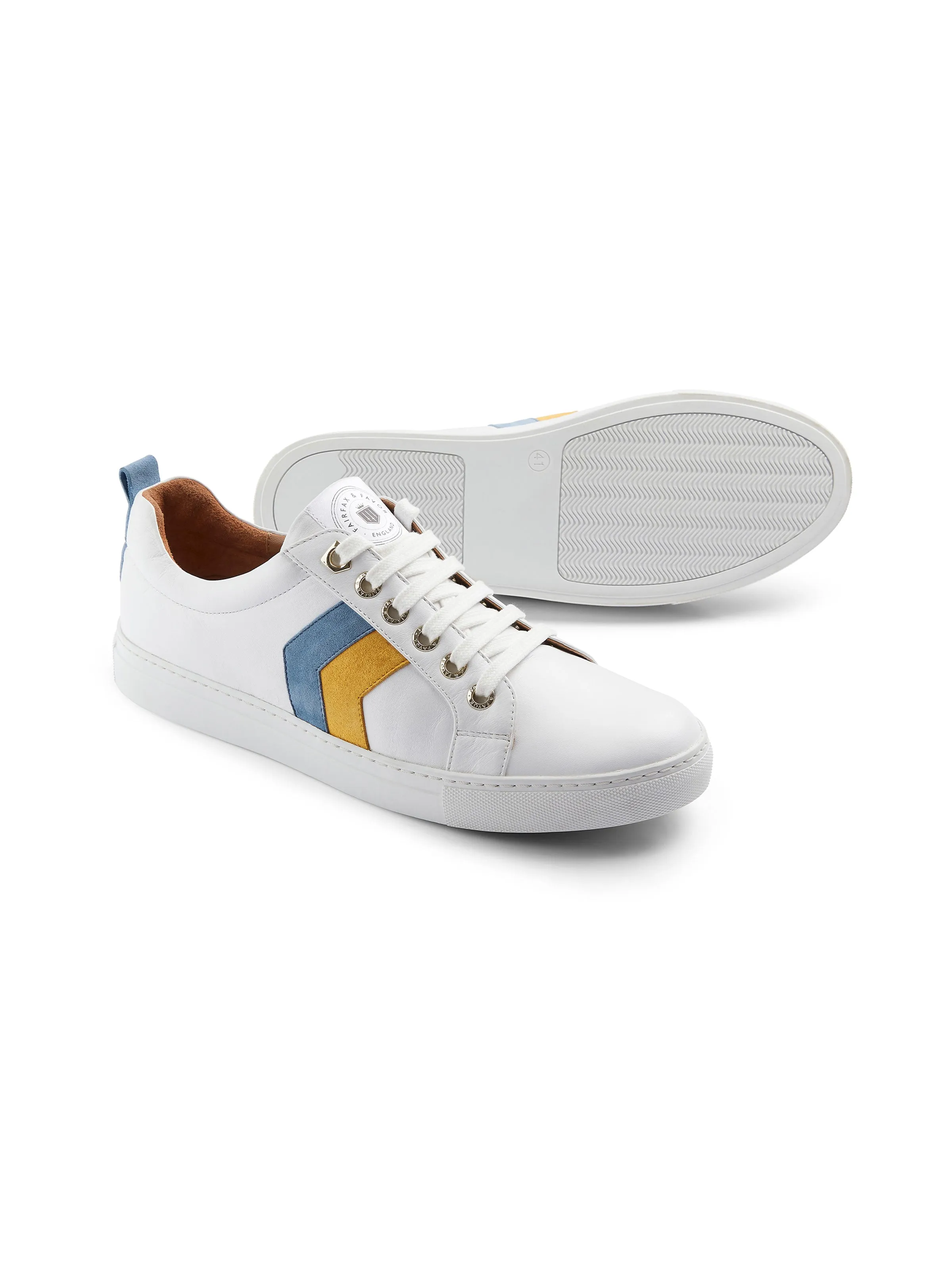 Alexandra - White - Mango & Cornflower