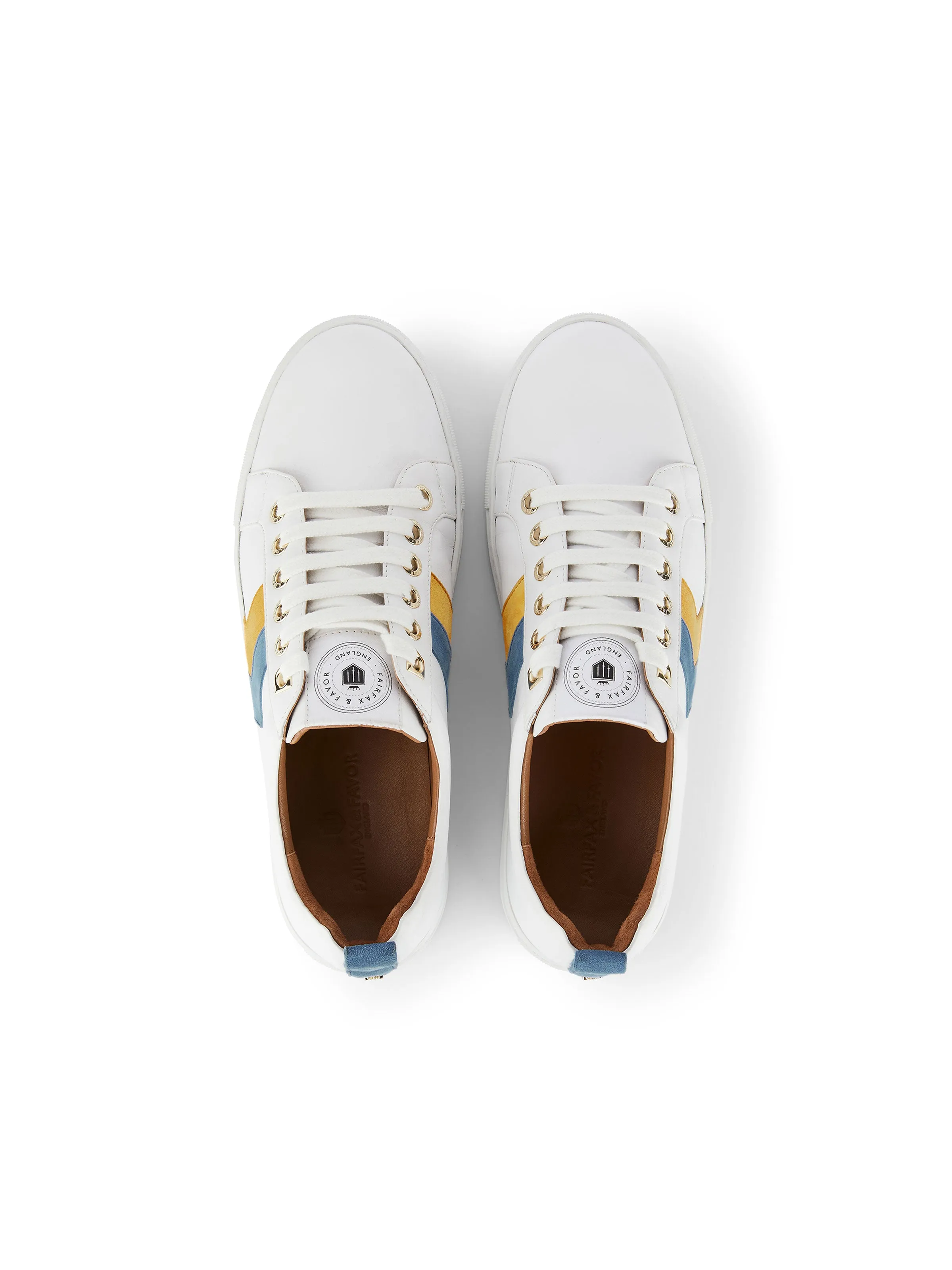 Alexandra - White - Mango & Cornflower