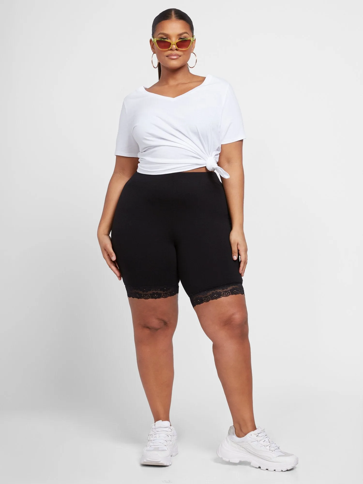 Audrey Lace Trim Bike Shorts