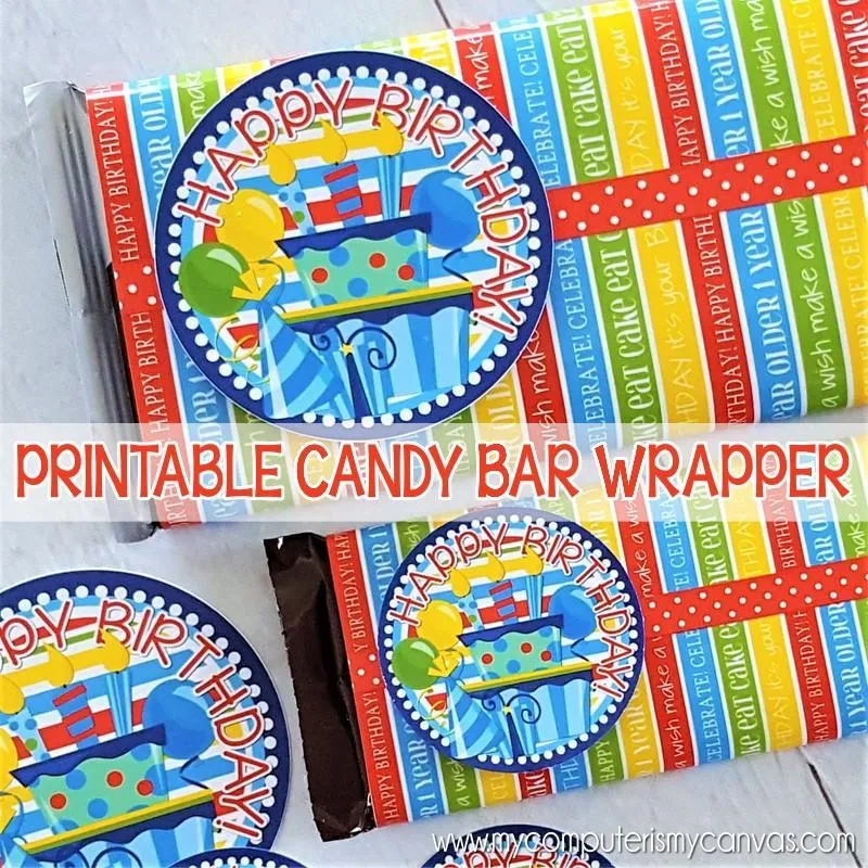 BIRTHDAY Candy Bar Wrapper {Bright} PRINTABLE