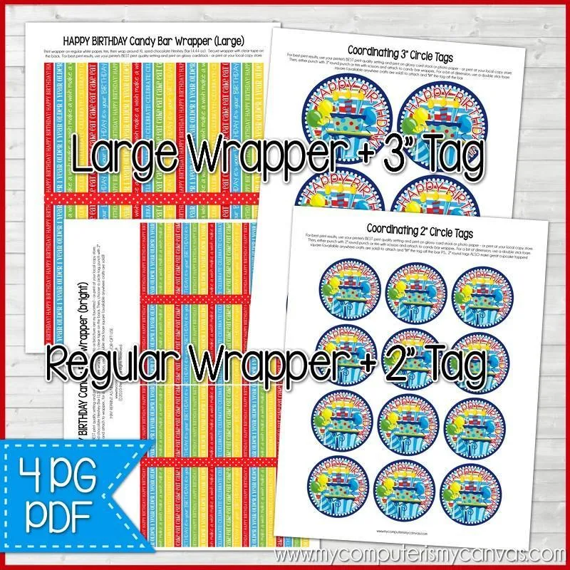 BIRTHDAY Candy Bar Wrapper {Bright} PRINTABLE