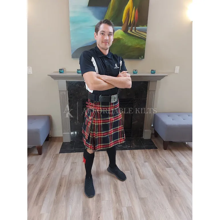 Black Stewart Tartan Utility Kilt