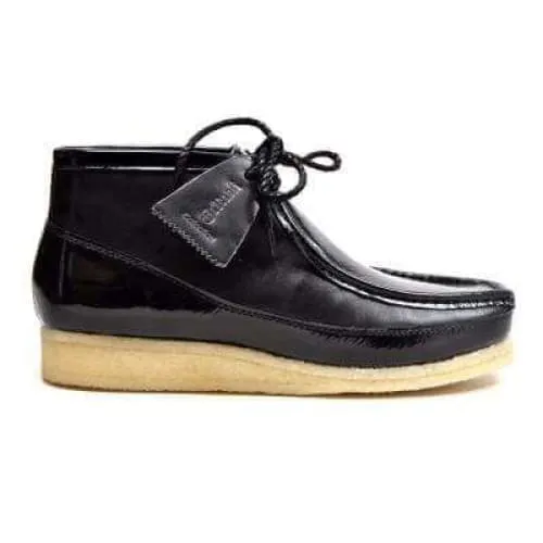 British Walkers Wallabee Boots Men's Walker 100 Black Patent Leather High Tops