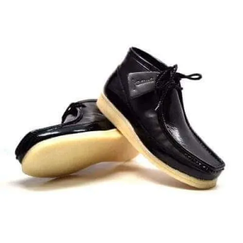 British Walkers Wallabee Boots Men's Walker 100 Black Patent Leather High Tops
