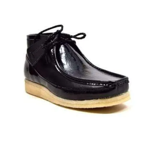 British Walkers Wallabee Boots Men's Walker 100 Black Patent Leather High Tops