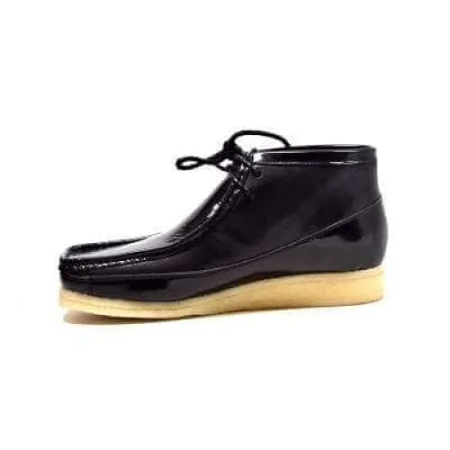 British Walkers Wallabee Boots Men's Walker 100 Black Patent Leather High Tops