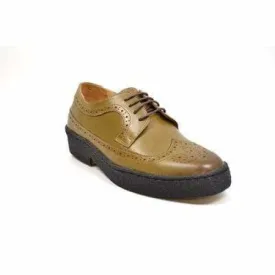 British Walkers Wingtip Low Cut Men's Olive Green Leather Oxfords