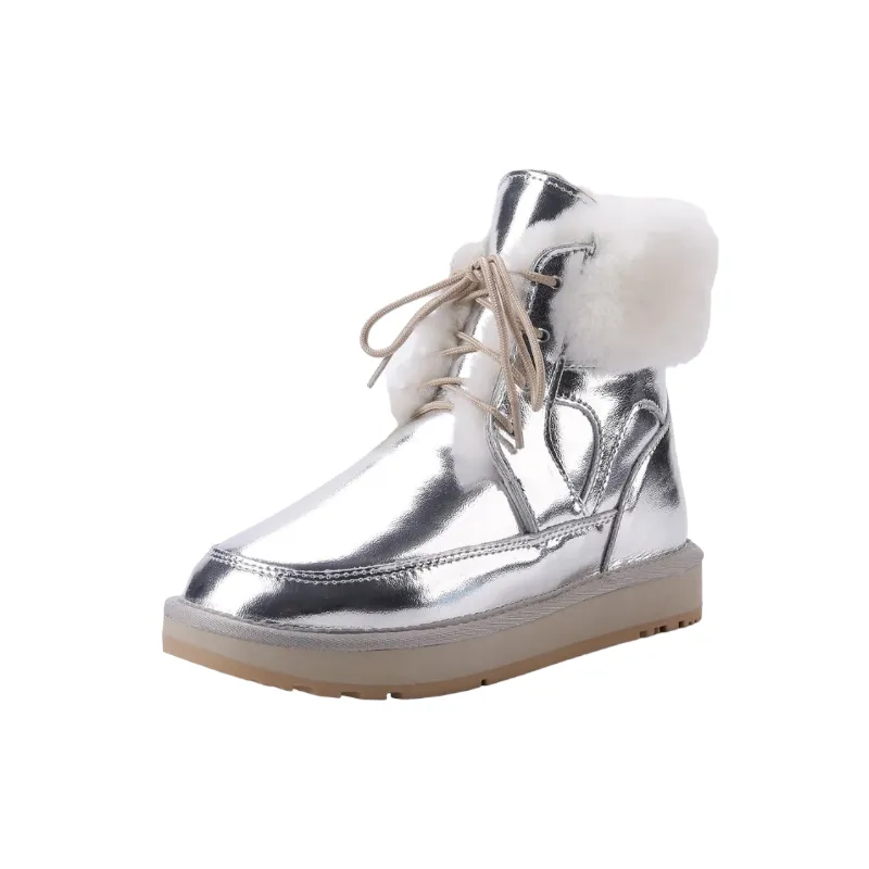 Casual Warm Leather Short Ankle Snow Boots