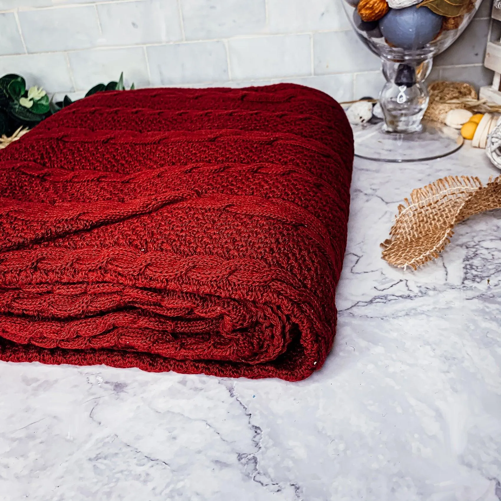 Claret Knit Sweater Throw by Gia Roma