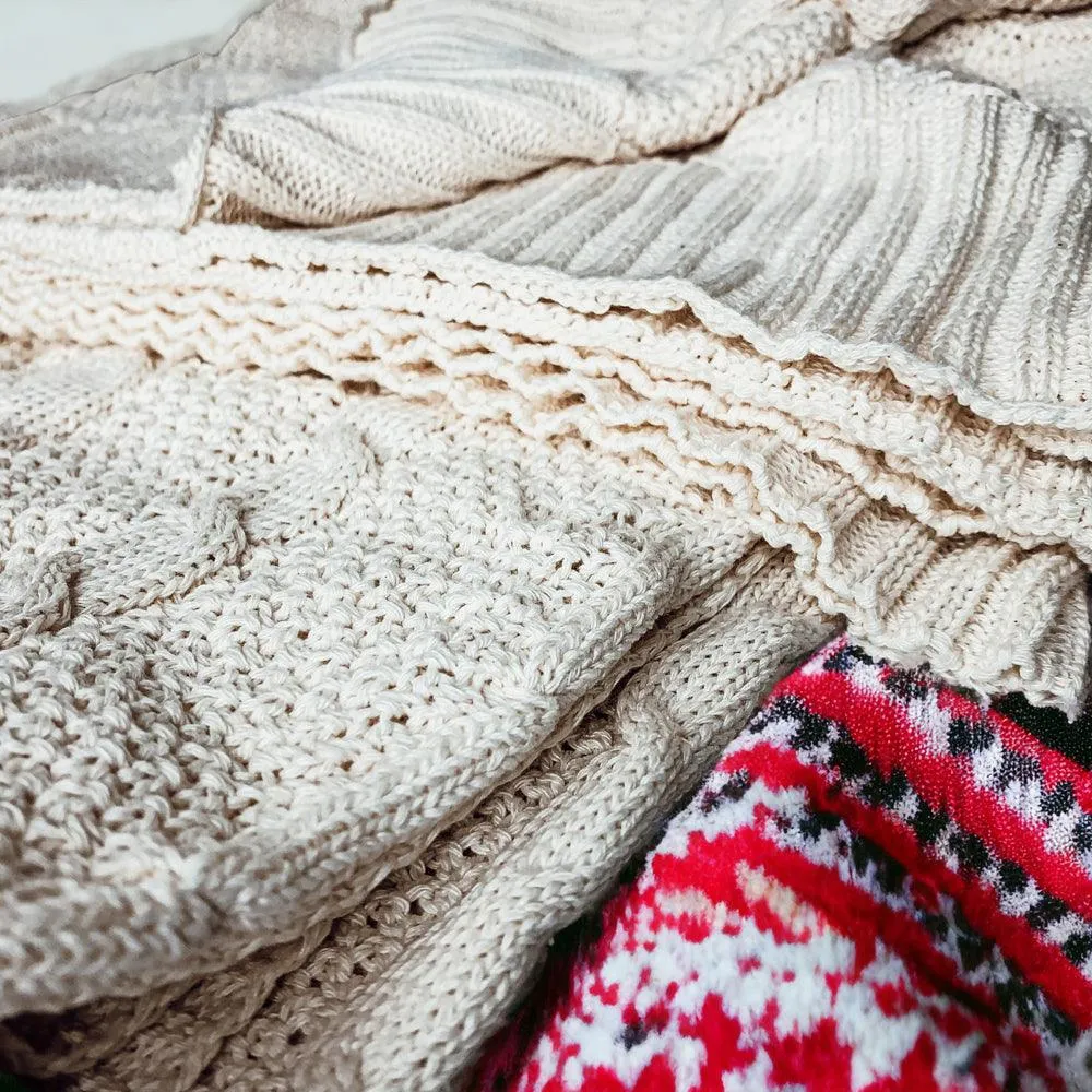 Claret Knit Sweater Throw by Gia Roma