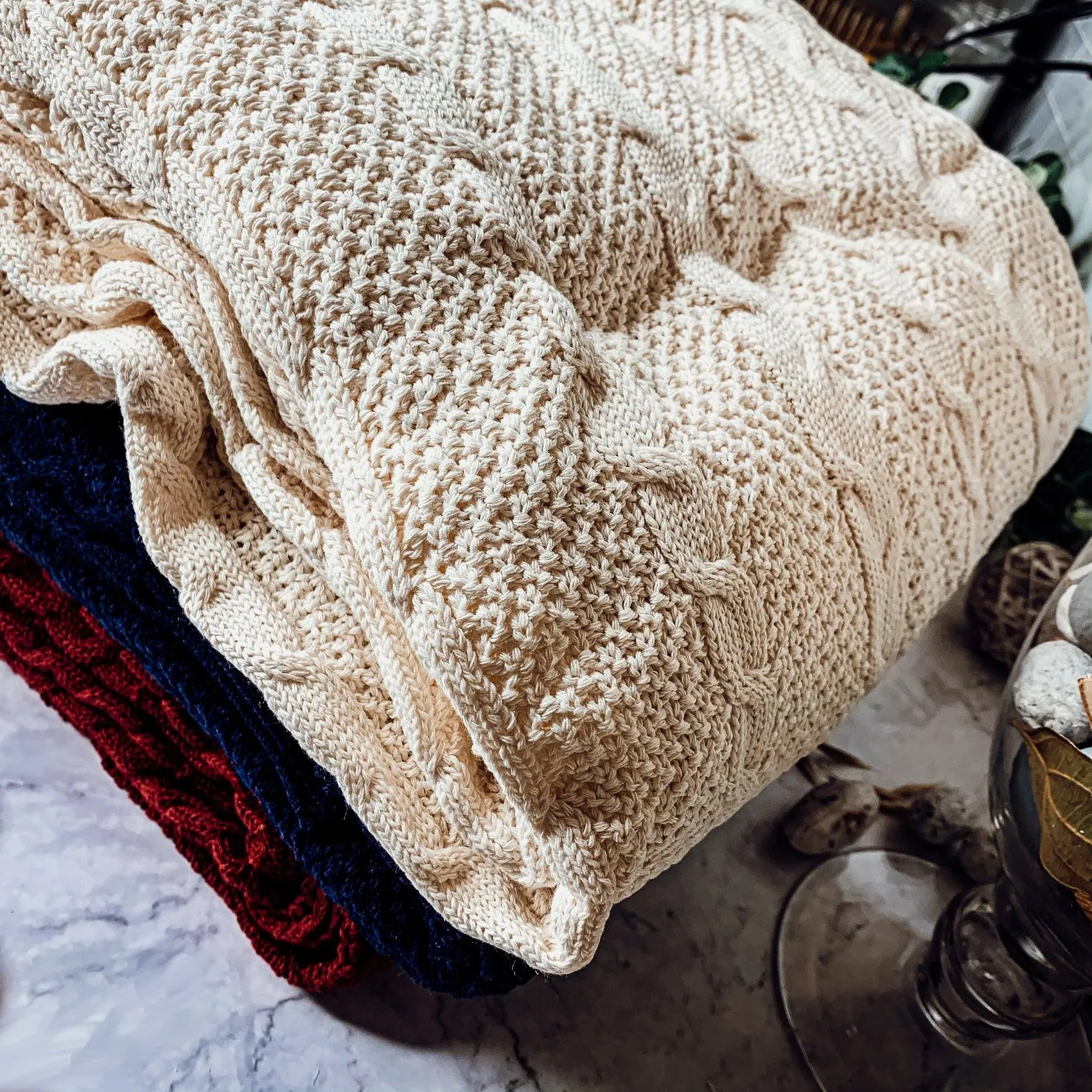Claret Knit Sweater Throw by Gia Roma