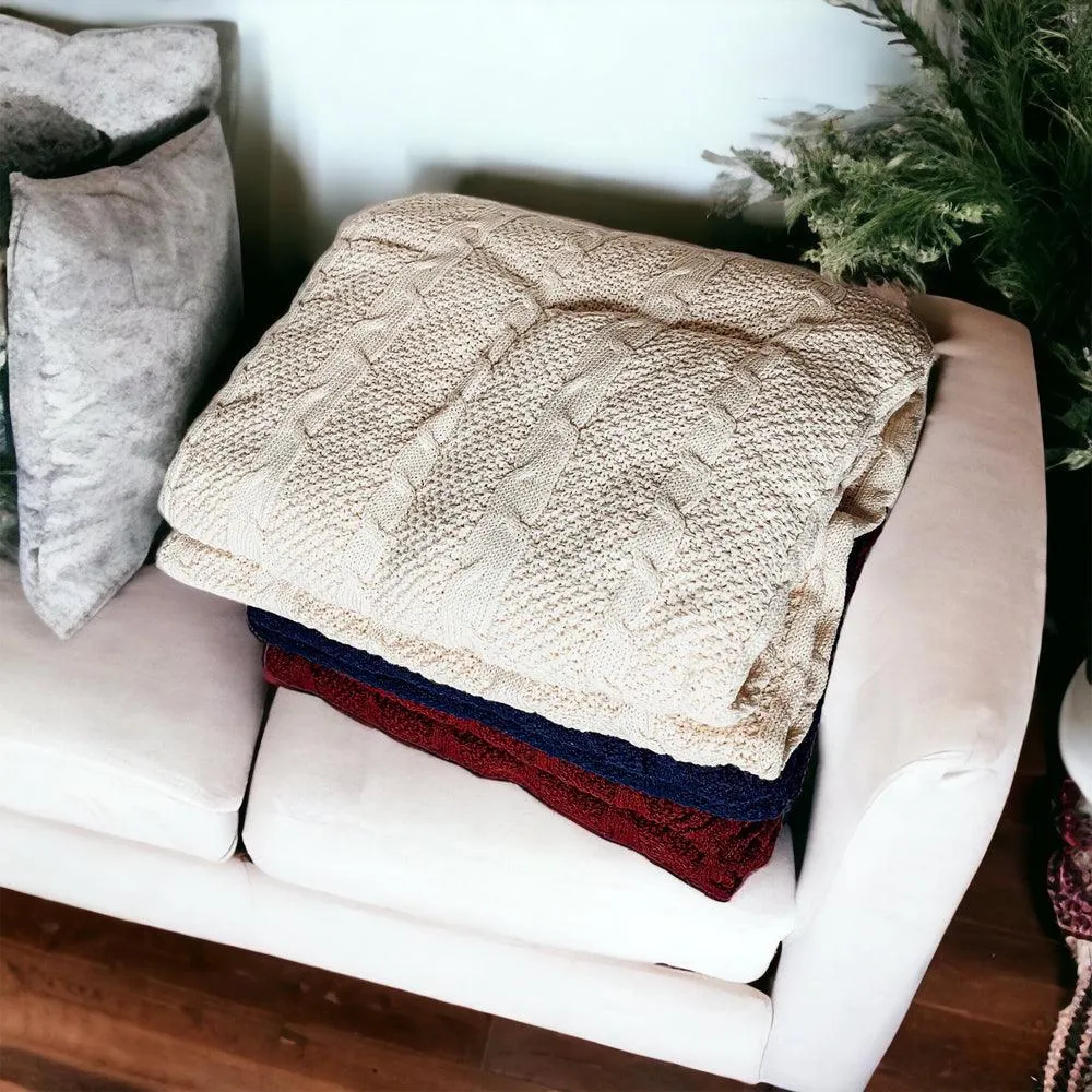 Claret Knit Sweater Throw by Gia Roma
