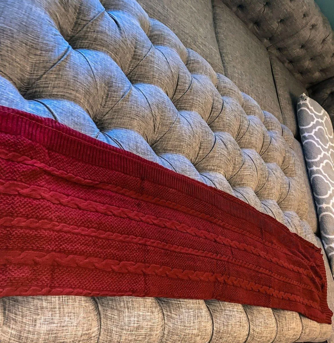Claret Knit Sweater Throw by Gia Roma