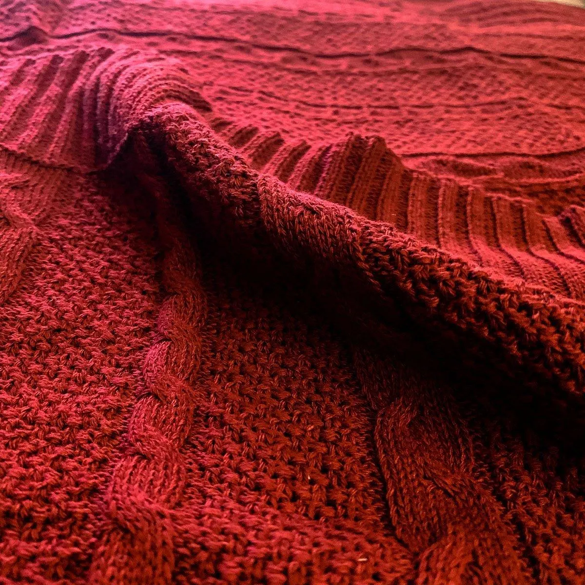 Claret Knit Sweater Throw by Gia Roma
