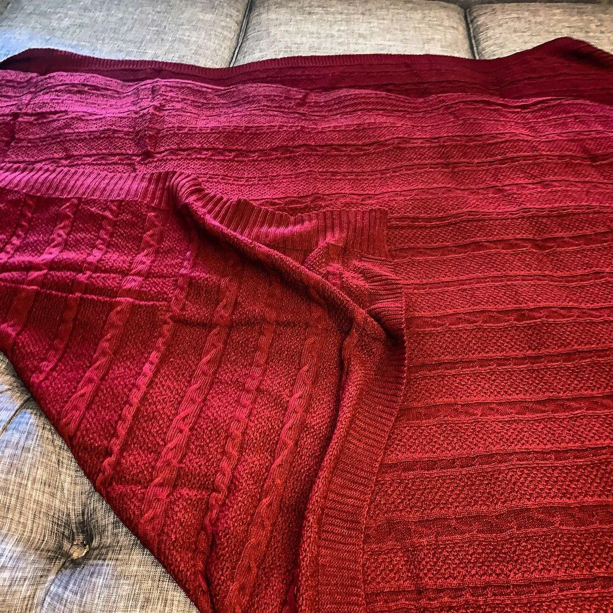 Claret Knit Sweater Throw by Gia Roma