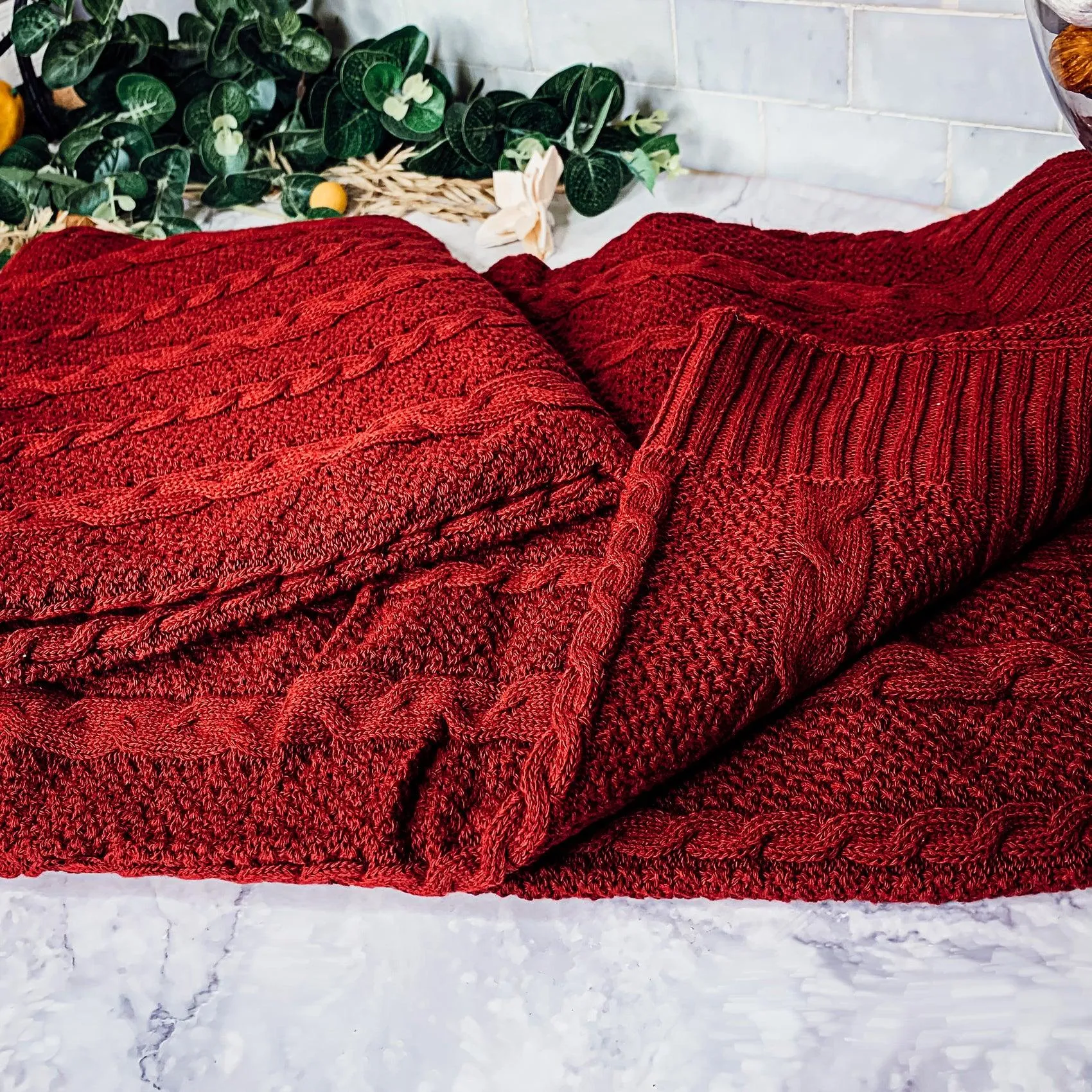 Claret Knit Sweater Throw by Gia Roma