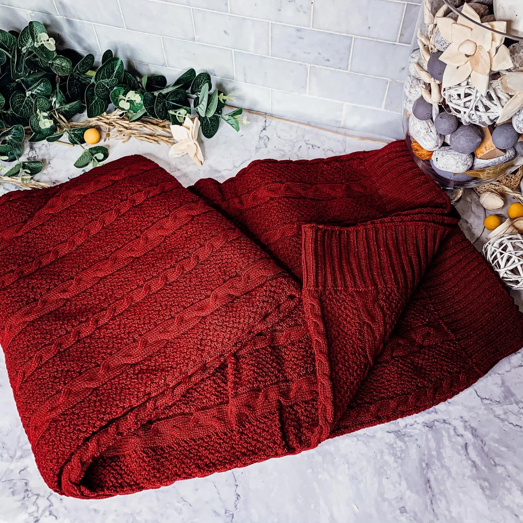 Claret Knit Sweater Throw by Gia Roma