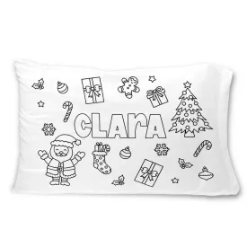 Colorable Personalized Pillowcase | Christmas Morning
