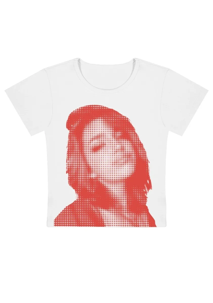 Custom Pixel Portrait Y2k Baby Tee