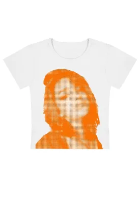 Custom Pixel Portrait Y2k Baby Tee
