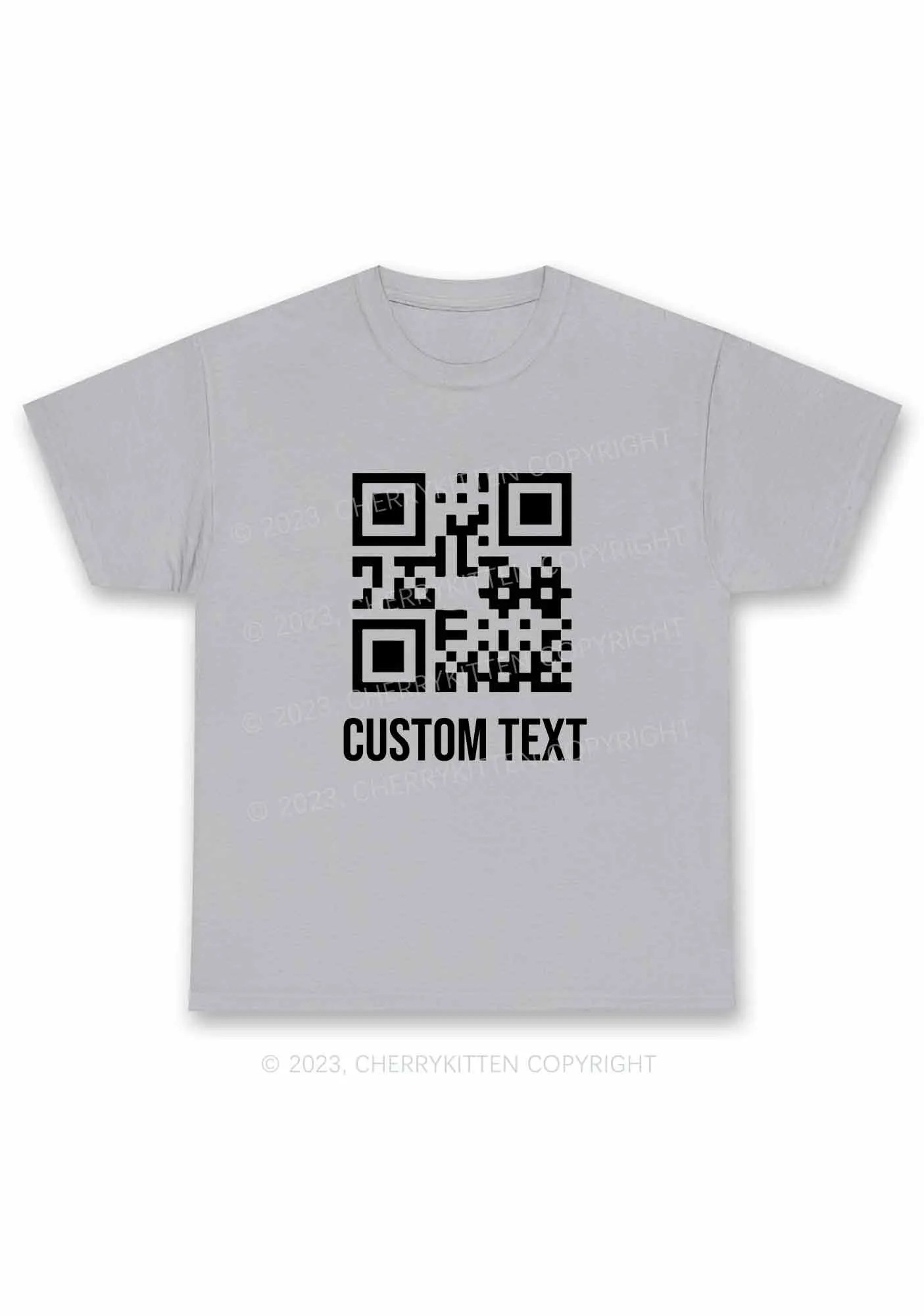 Custom Text QR Code Y2K Chunky Shirt Cherrykitten