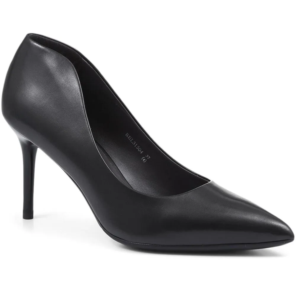 Heeled Leather Court Shoes - BEL31504 / 318 265