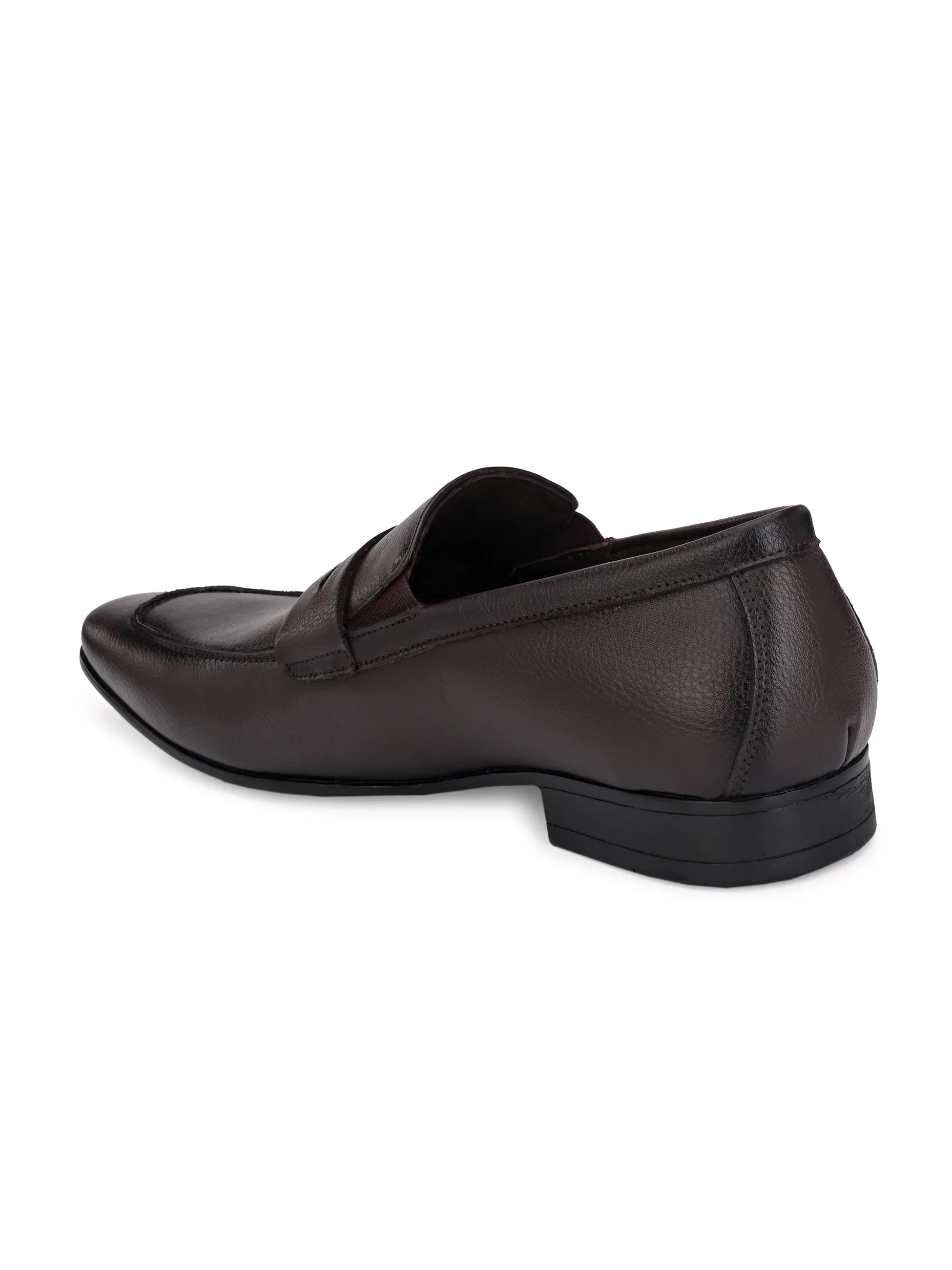 Hitz Men's Brown Synthetic Slip-On Formal Shoes