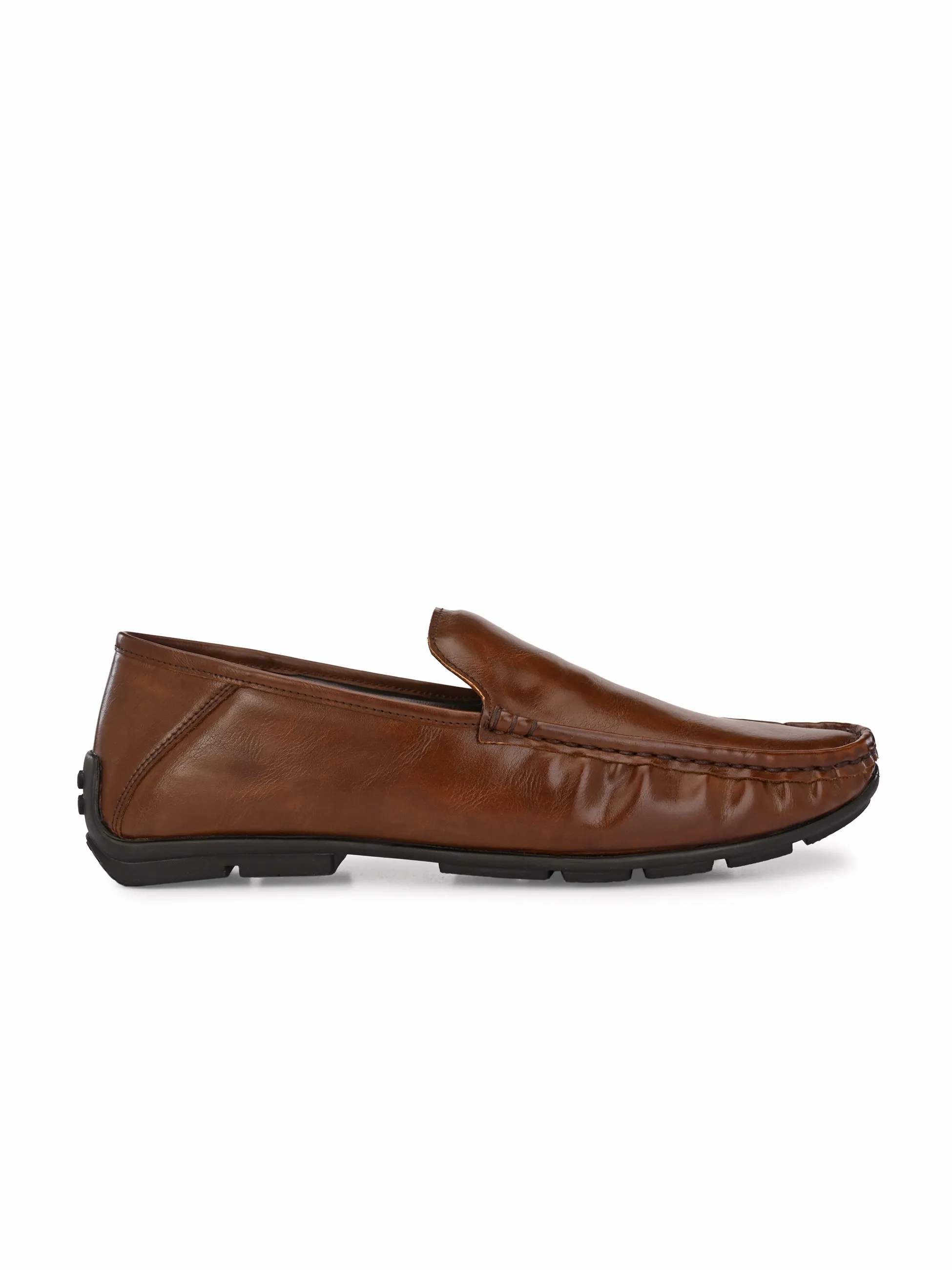 Hitz Men's Brown Synthetic Slip-On Loafer Shoes