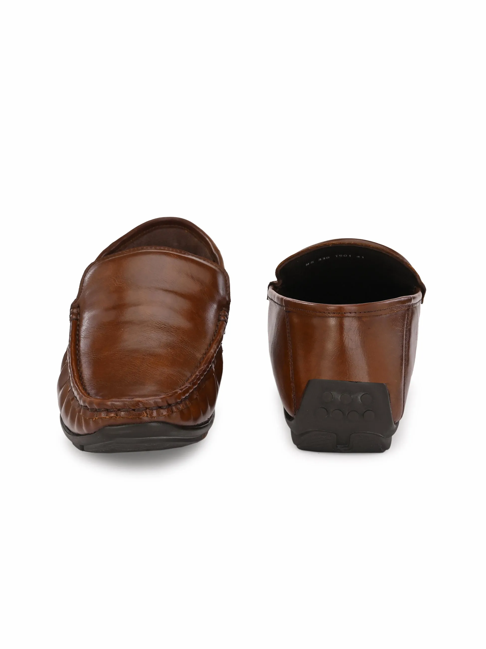 Hitz Men's Brown Synthetic Slip-On Loafer Shoes