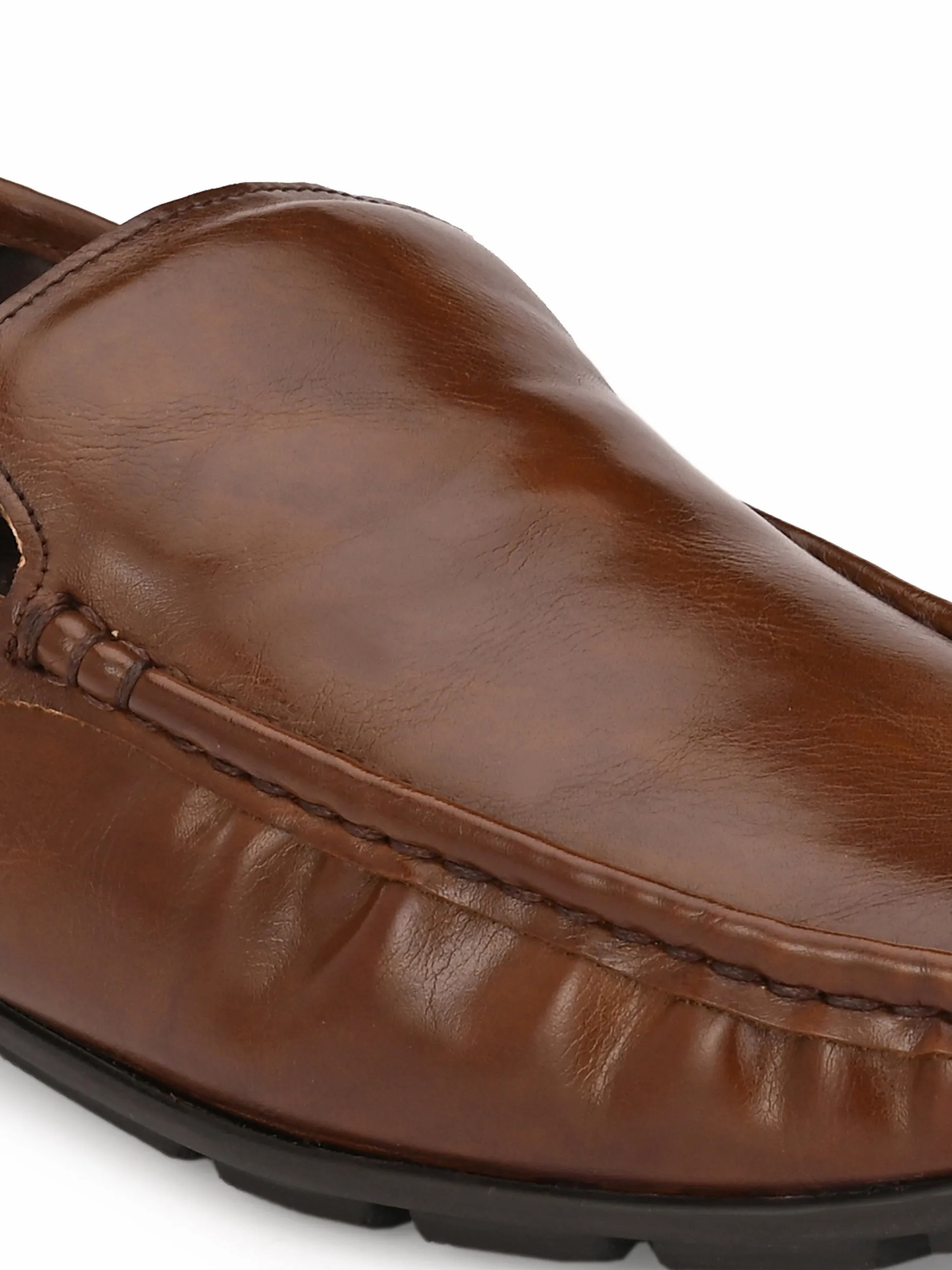 Hitz Men's Brown Synthetic Slip-On Loafer Shoes