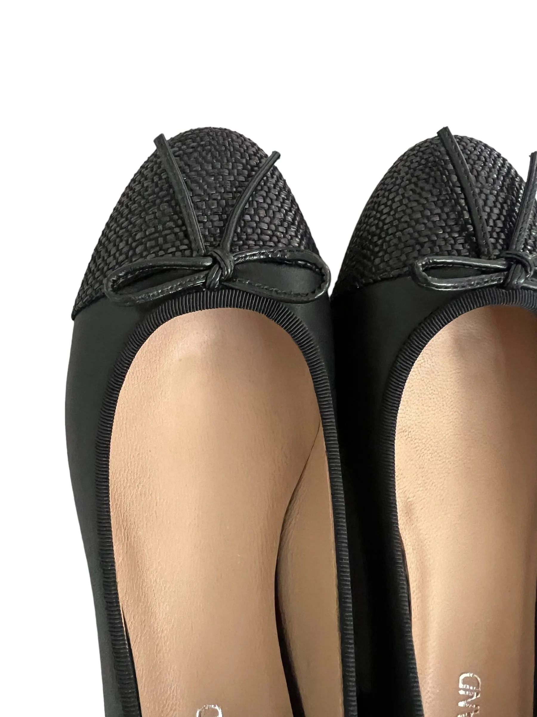Jane Galland Black Leather Ballerinas