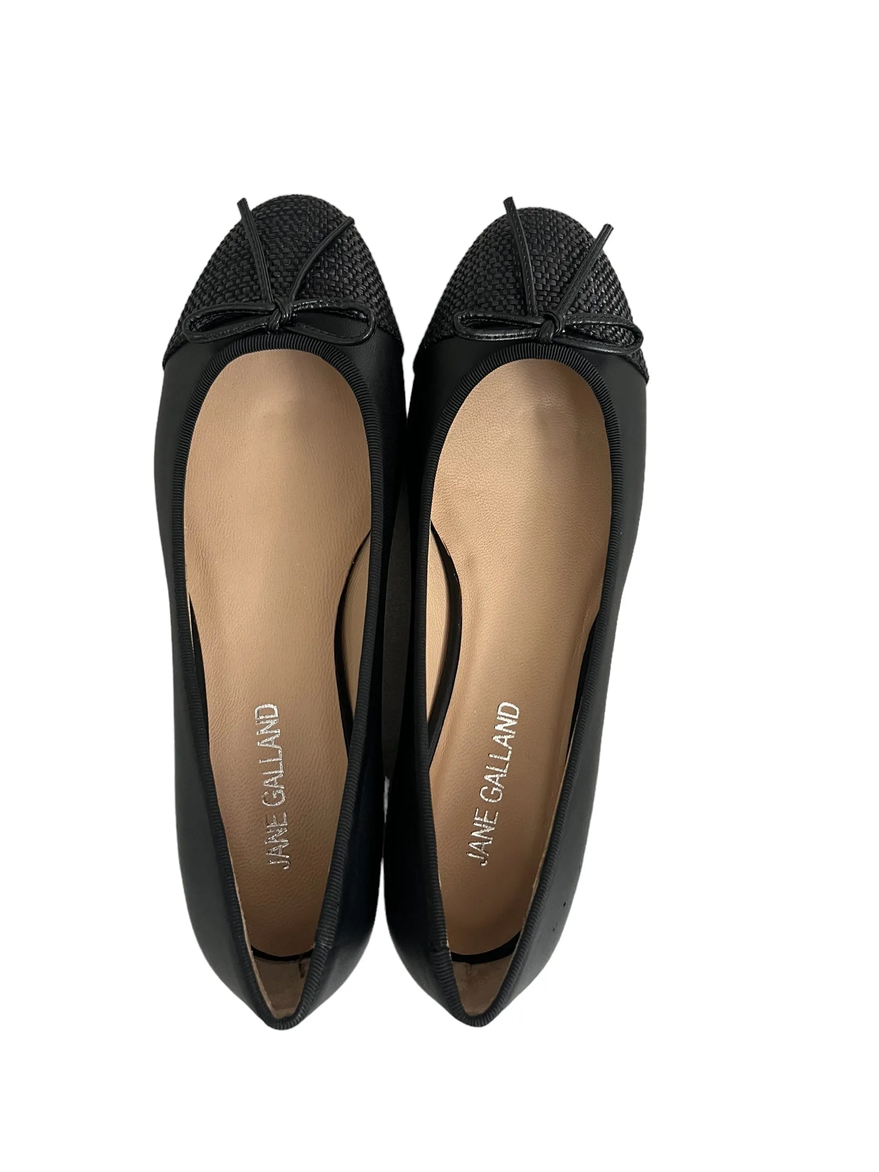Jane Galland Black Leather Ballerinas