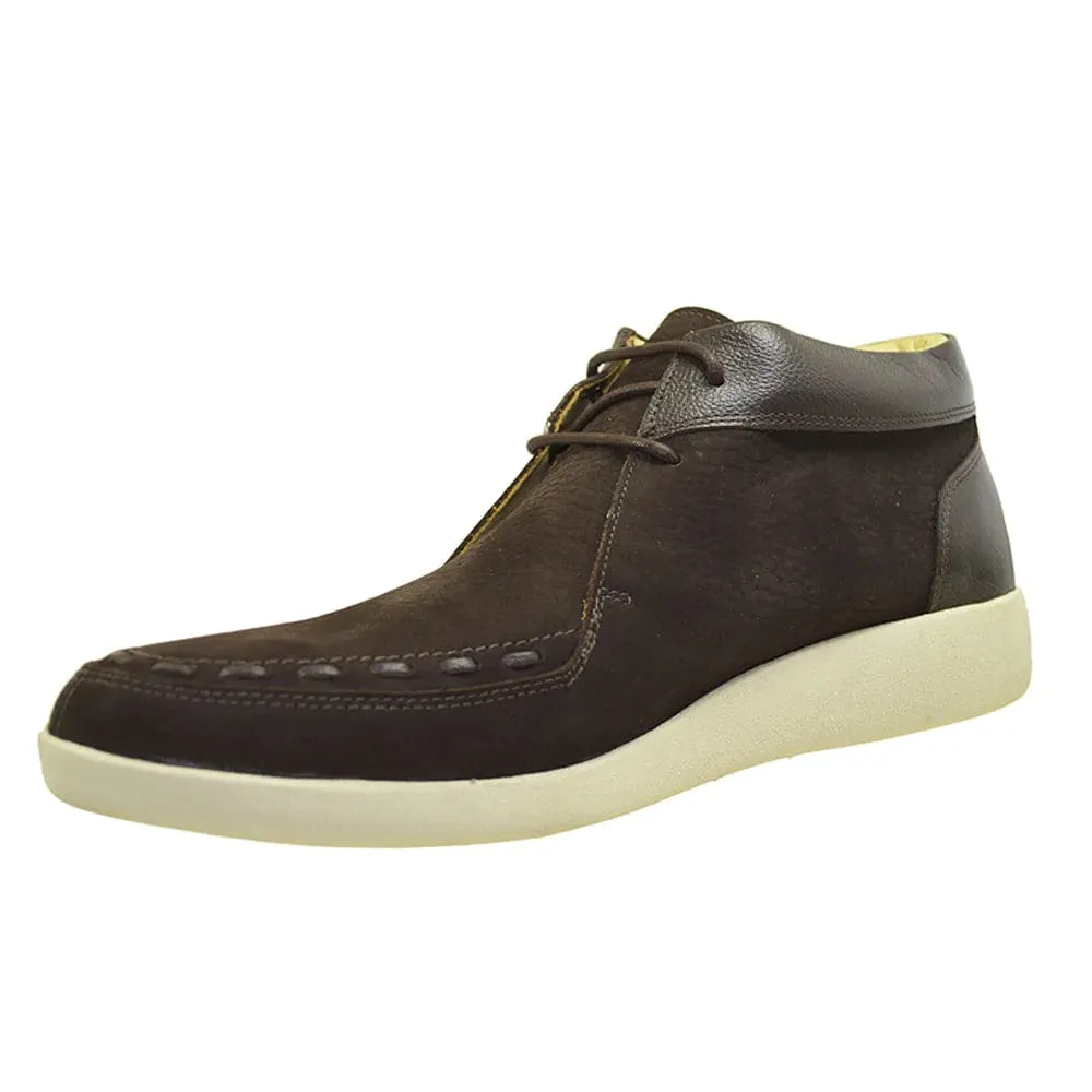 Johnny Famous Bally Style Soho Men's Cafe Brown Elephant Leather High Tops