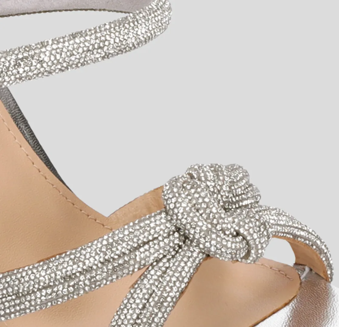 Lola Cruz Bella White Leather Heeled Sandals