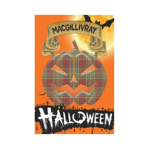 MacGillivray Hunting Ancient Tartan Jack O' Lantern Garden Flag / Halloween Home Decor NN6