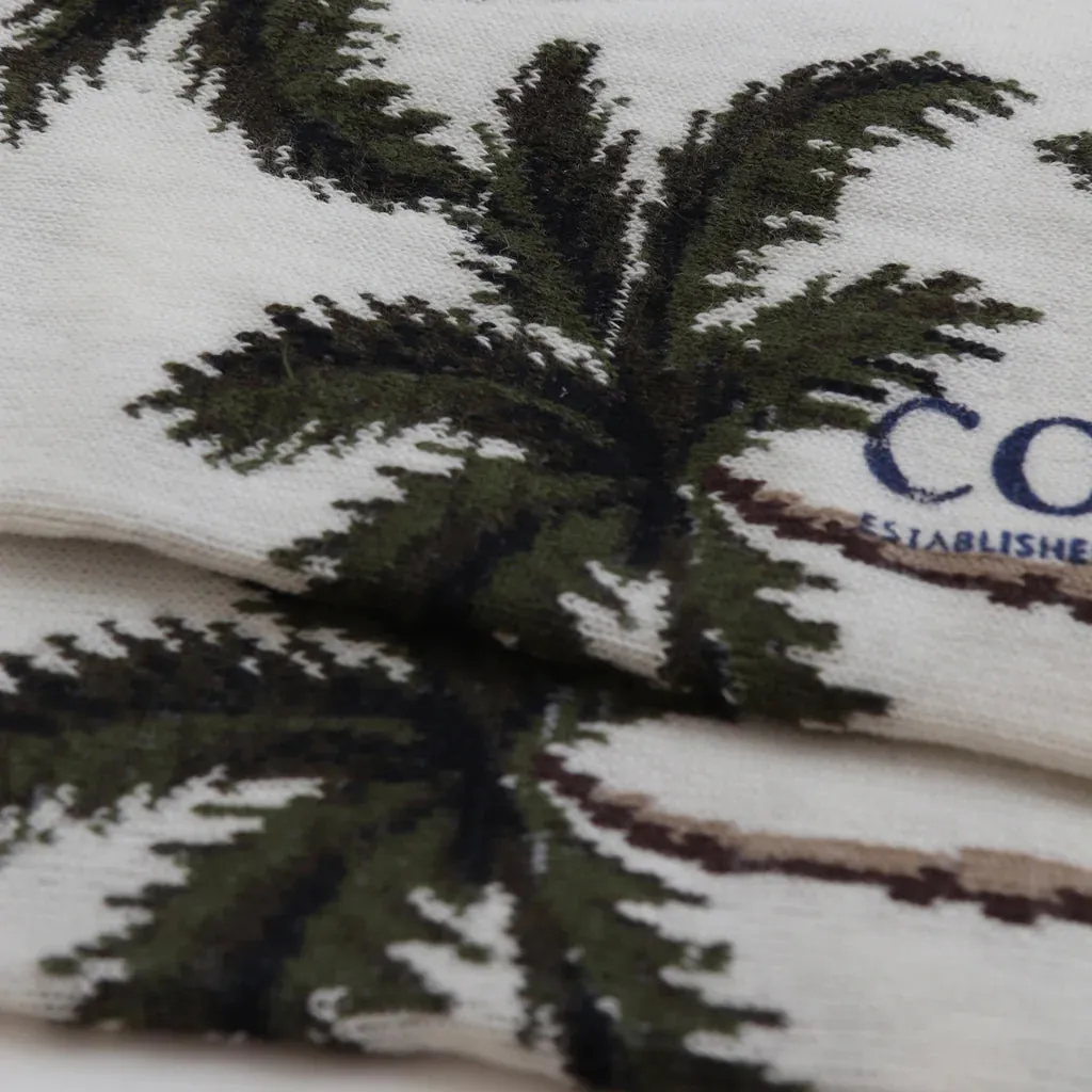 Men's Palm Tree Cotton Trainer Socks