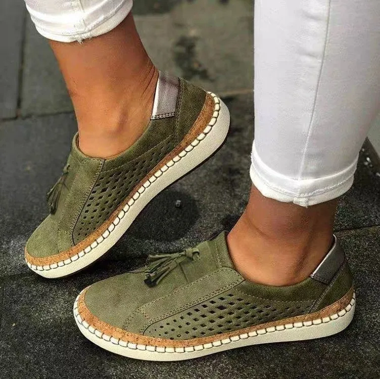 Neue Damen Herbst-Sneakers mit niedrigem Absatz, runder Zehenkappe und atmungsaktivem Design