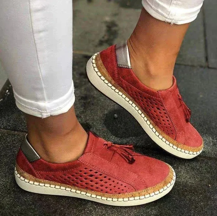 Neue Damen Herbst-Sneakers mit niedrigem Absatz, runder Zehenkappe und atmungsaktivem Design