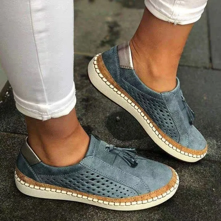 Neue Damen Herbst-Sneakers mit niedrigem Absatz, runder Zehenkappe und atmungsaktivem Design