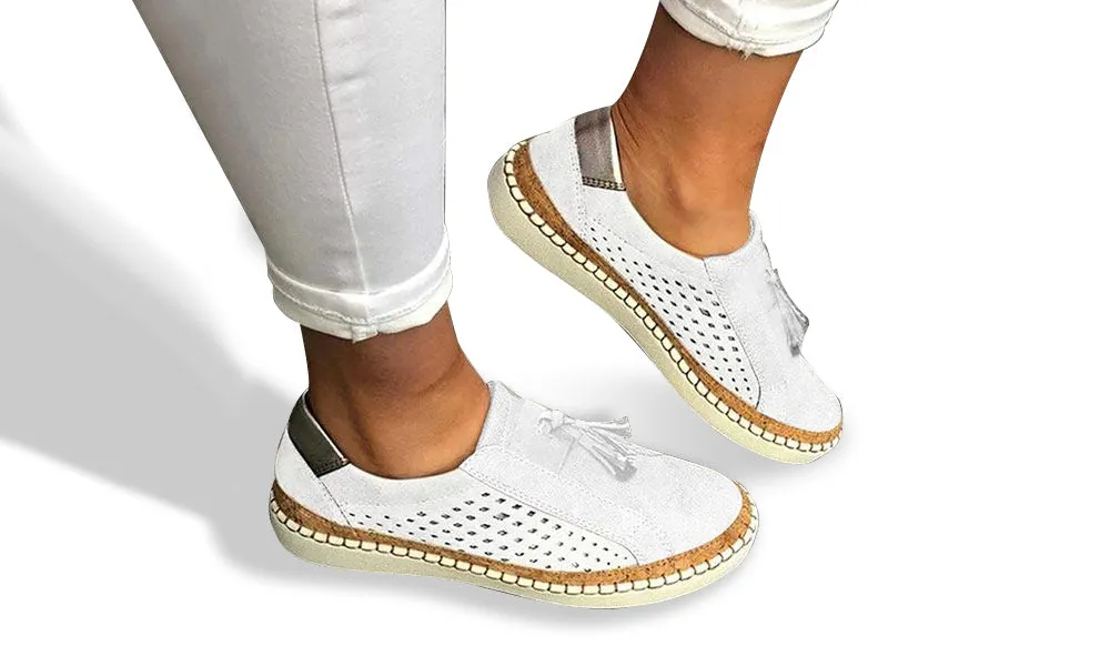 Neue Damen Herbst-Sneakers mit niedrigem Absatz, runder Zehenkappe und atmungsaktivem Design