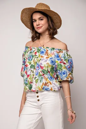 Off shoulder Puff Sleeve Blouse