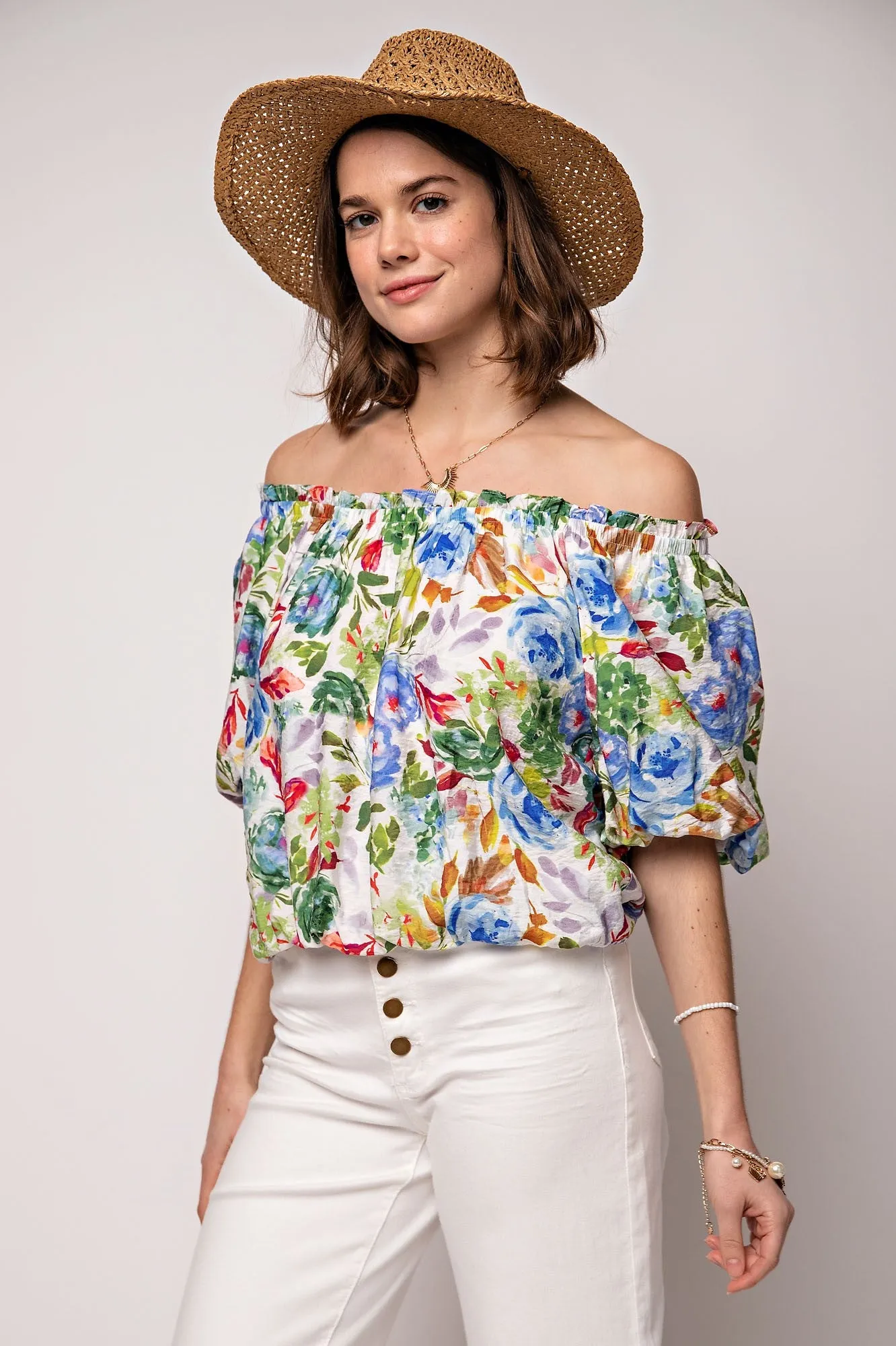 Off shoulder Puff Sleeve Blouse