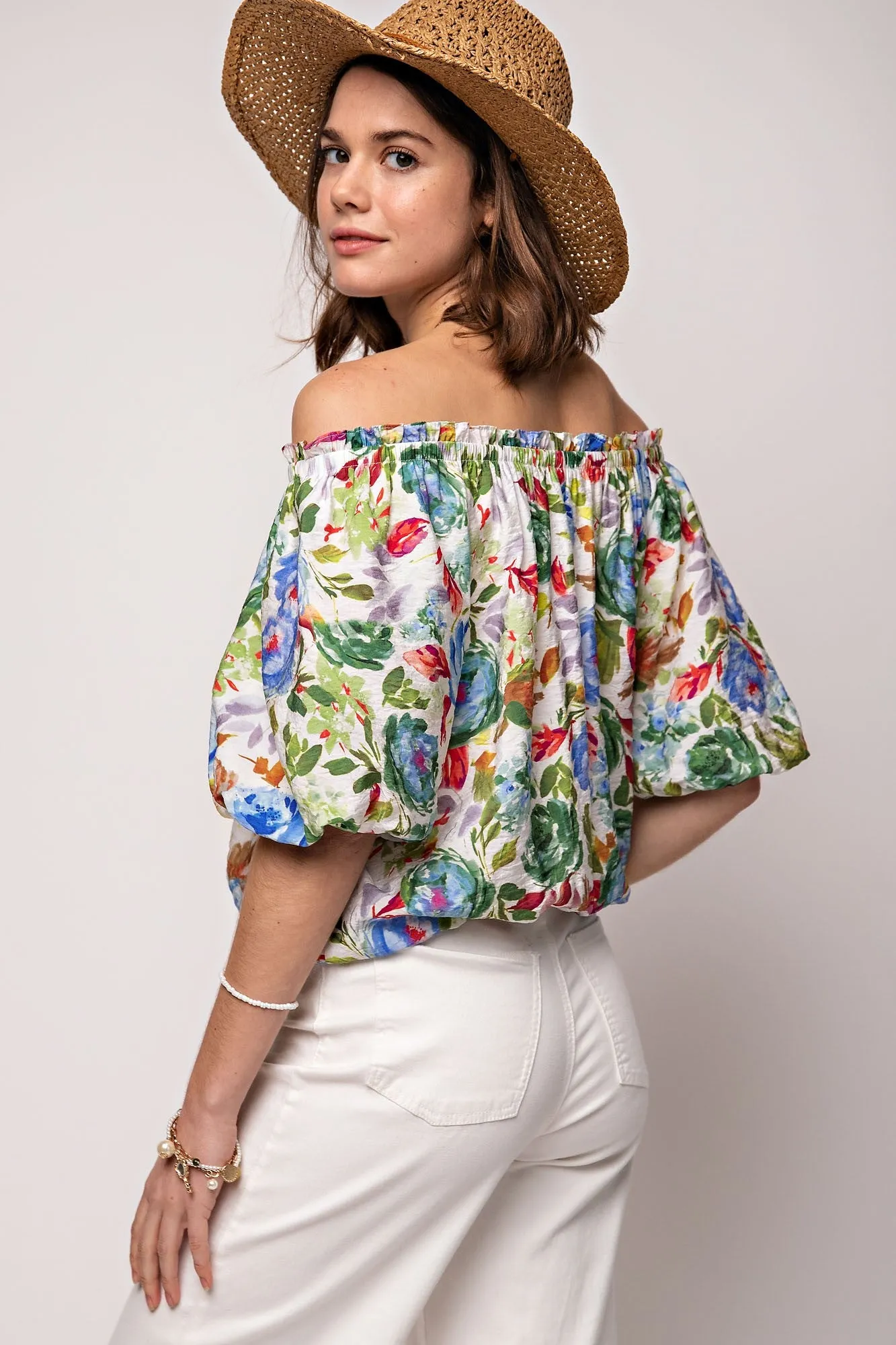 Off shoulder Puff Sleeve Blouse