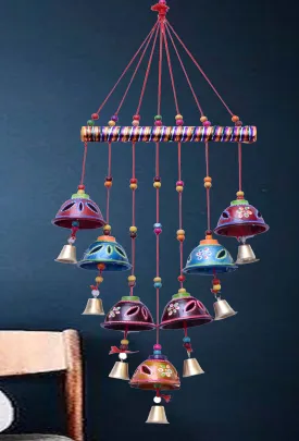 PALPAL Paper Mache Umbrella Wind Chimes Home Décor Item Set of 3 Living Room Torn (umb-wc-set-1)