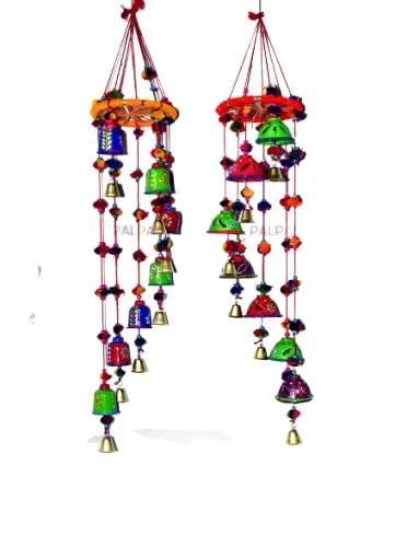 PALPAL Umbrella round and bell round Door Hanging Wind Chimes home Decoration Item Set of 2(1umb-1bell-round)