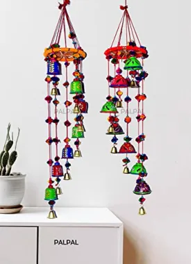 PALPAL Umbrella round and bell round Door Hanging Wind Chimes home Decoration Item Set of 2(1umb-1bell-round)